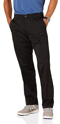 Amazon Essentials Men's Classic-Fit Stretch Golf Trousers (Available in Big & Tall), Black, 36W / 29L