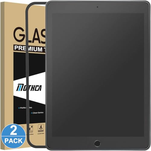Mothca 2 Pezzi Pellicola Protettiva Opaca con iPad 10,2 Pollici (Modello 2021/2020/2019, 9a/8a/7a Generazione) Vetro Temperato HD, Antiriflesso e Anti-impronte, Durezza 9H, Senza Bolle