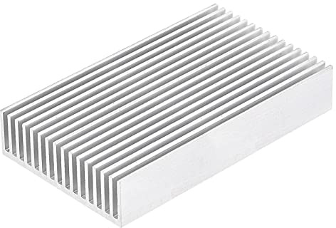 sourcing map Elektronische Wärmeableitung Kühler Aluminium Kühlkörper 100x50x15mm für CPU Silber Ton