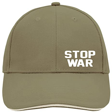 Huuraa Basecap Stop War Geschenk Olive/Beige Stop War Accessoire
