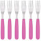 GRÄWE Forchette da tavola, 6 pezzi, in acciaio inox, con manici colorati, rosa