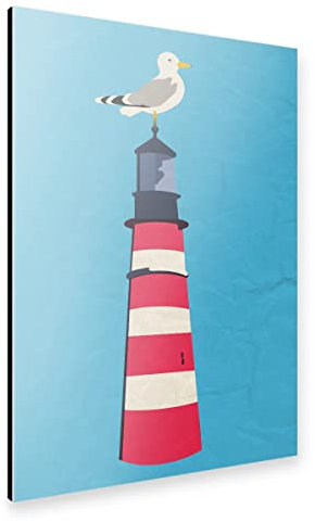 artboxONE Alu-Print 150x100 cm Ne Möwe auf'm Leuchtturm von Künstler sommersbilder