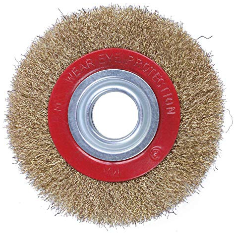 Tassety Roue à brosse métallique pour meuleuse d'établi + anneaux adaptateurs réducteurs, 150 mm