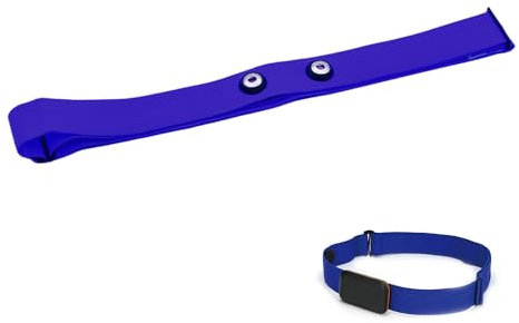 Darwery 1Pcs Heart Rate Monitor Chest Strap Replacement Belt Adjustable Elastic Replacement Band Fitness Equipment Buckle Distance 45mm（Blue）