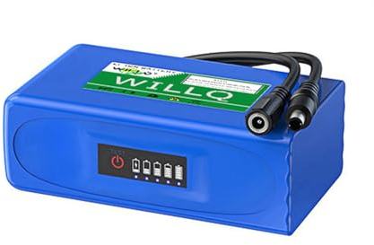 WILLQ DC 12 Volt Lithium-Akku 12V 3000mAh 5000mAh 8000mAh 10000mAh 16000mAh 20000mAh 30000mAh wiederaufladbarer Li-Ionen-Akku tragbarer 12-V-Ersatzakku,10000mah with Light