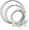 CONNECTION Metallring,Metallringe zum Basteln,Metallring Schwarz,Dekoringe zum Hängen 10cm/15cm/20cm für Hochzeitskranz,Makramee Ring,Wickeltechnik,Traumfänger Ringe,Floristik,Hoops Drahtring(9 Stück)