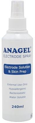 ANAGEL Electrode Solution & Skin Prep Spray 240ml | Provides Excellent Conductivity & Longevity of Electrodes | Use With Machines Requiring Electrical Conductivity eg ECG & TENS Machines
