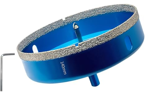 Teronbeta Punte per Trapano Diamantate 140mm con Punte Guida di Centraggio, professionale Vacuum Brasato Sega a Tazza Diamantata per piastrelle, porcellana, vetro, marmo e ceramica