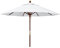 RUHEN Ombrellone Bianco per Esterni, Ombrelloni da Giardino Rotondi per Spiaggia/Prato/Ponte/Cortile/Piscina, Struttura in Legno, Facile da Montare