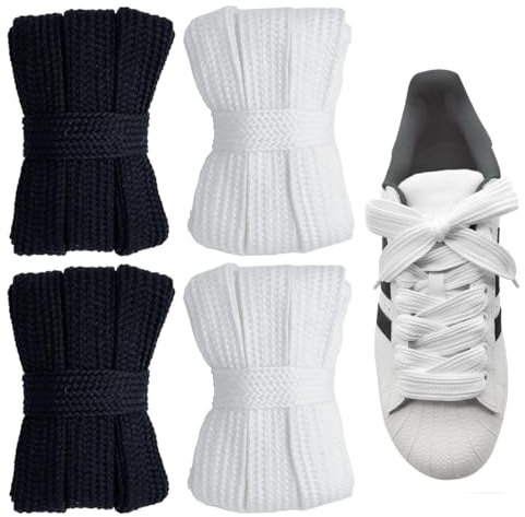 VODAFQS 2 Pares Cordones Planos, Cordones Anchos para Calzado Deportivo, Botas, para Adultos y Niños 150 cm