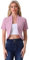 Allegra K Blazer Cintré Femme à Manches Courtes Veste de Costume d'affaires Élégante Boléro sans Col Rose S