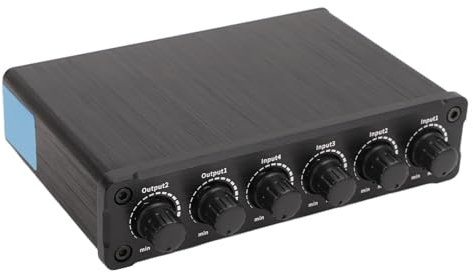 4-Kanal-Gitarren-Soundmixer, Unabhängige Steuerung, Stereo-Mono-Umschaltung, Aluminiumlegierung, HiFi-Verstärker, Geräuscharm, für Elektronisches Schlagzeug, Klavier,