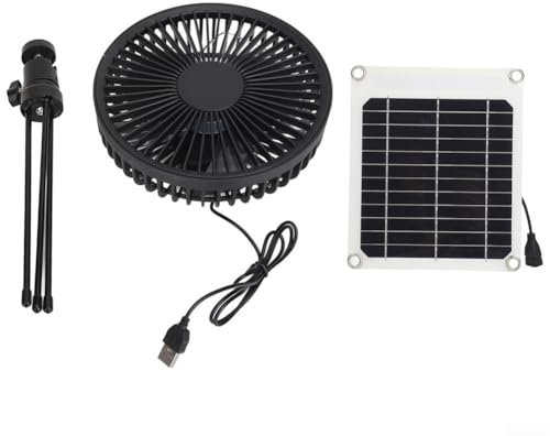 Yuanpgky Solar Panel Camping Fan,20W Portable Solar Powered Fan,Travel Small Oscillating Fan Desk Fan For Camping, Hiking,Picnic