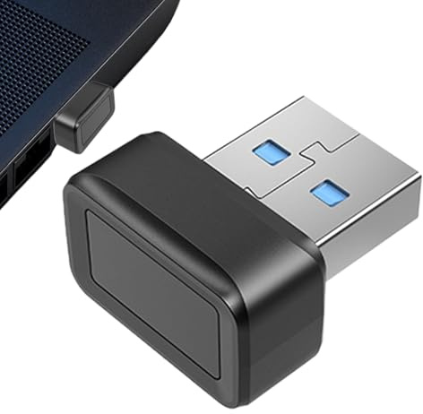 Kuehssn Laptop Fingerprint Reader,USB Fingerprint Key Reader | Fast Matching Security Device Login, 360 Degree Touch PC Dongle for Laptop