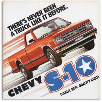 Pickup Car Poster 1982 Chevy S-10, dekoratives Gemälde, Leinwand, Kunstbild, 60 x 60 cm