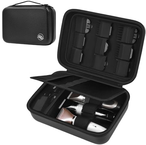 Boobowl Haarschneider Zubehör Tasche für Clipper und Zubehör, Men Hair Trimmer Box, Portable Clipper Aufbewahrungshalter für Haarschneiden, Guard Grooming Kit und Barbers Zubehör (Nur Tasche) -Schwarz