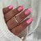 Pink False Nails With Design, SXVME French Tip Press on Nails Short Square Swirls Full Cover Nude Fake Nails Press on, Natural Glue on Nail for Women Summer in 24 Pcs