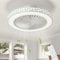 IZOWE Cceiling Fans with Lights and Remote, 48CM Mordern Low Profile Reversible Bladeless Ceiling Fans with Lamps, 6 Speeds Dimmable Flush Mount Ceiling Fan Lights for Bedroom Kitchen