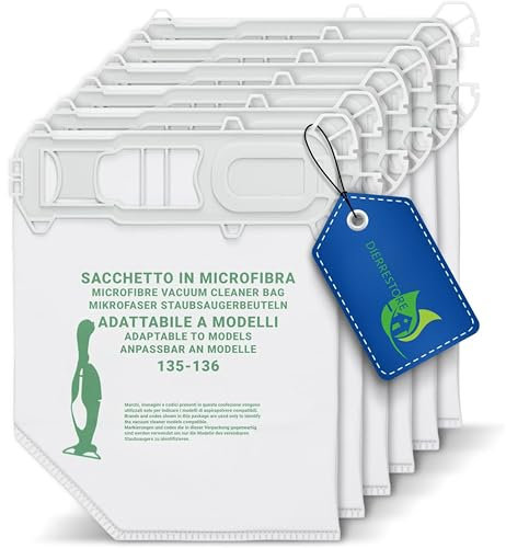 18 Sacchetti Compatibili Folletto VK135 e 136 in Microfibra Top Premium | Alta Filtrazione Antipolvere | Durata 3 Anni | Ricambio Sacchetti Aspirapolvere Vk 135/136