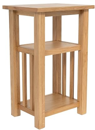 Delex Small Tables for Living Room Side Table with Storage Solid Oak Wood End Table for Sofa Couch and Bed Tea Coffee Table