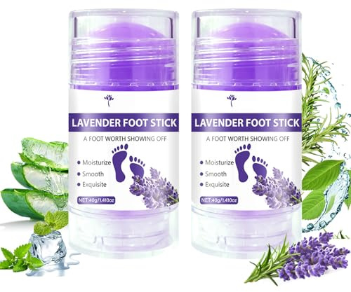 Lavendel-Fersenstab, Fußcreme, Feuchtigkeitscreme, Fußbalsam für raue, dicke, trockene und rissige Haut, repariert trockene, raue Fersen, intensive Feuchtigkeitscreme, fördert gesund aussehende Haut