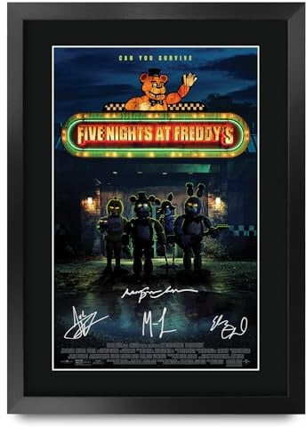 HWC Trading Five Nights at Freddy's Geschenke Geduckter Poster Signiertes Autogramm Foto für Fans von Film Memorabilien - A3 Gerahmt