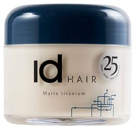 IdHAIR Matte Titanium Wax - Professionelles Mudwachs für stylisches Kurzhaar - Starker Halt und Mattes Finish - Parabenfrei - 90 ml (1er Pack)