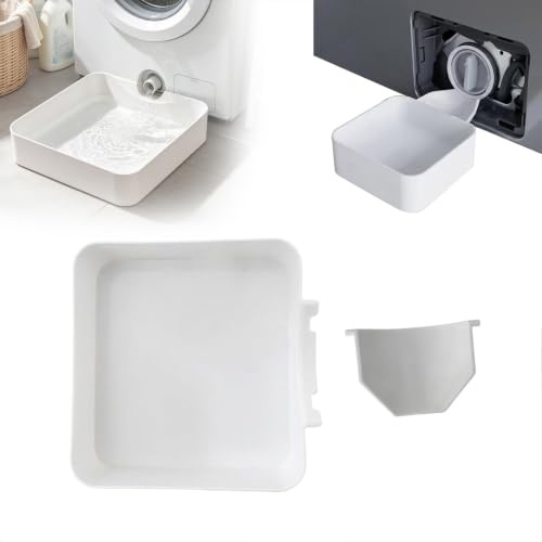 Universal Washing Machine Drain Tray, Waterproof Non-Slip Drip Pan with Raised Edge, Leak-Proof Catch Basin for Washer, Dryer, and Laundry Room, Reusable Filter Funnel for Home, Apartment & Bathroom