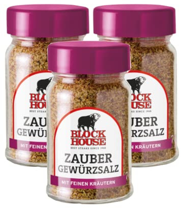 BLOCK HOUSE Zaubergewürzsalz, 3x70g Glas