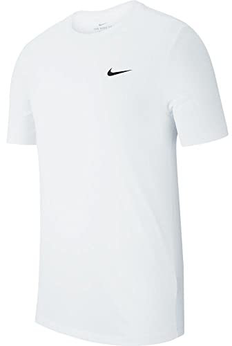 NIKE Men's Dri-fit Training T shirt, White/Black, L UK