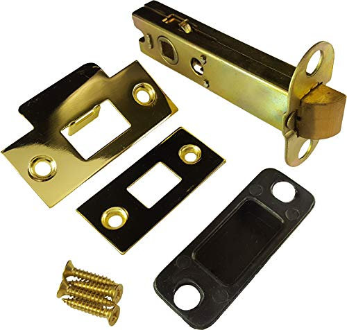 D&H™ 98mm - 4 Inch Double Sprung Tubular Mortice Latch Polished Brass - 75mm Backset