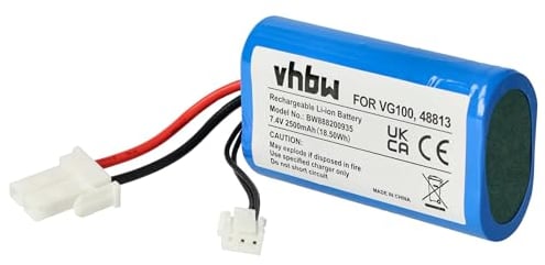 vhbw Akku kompatibel mit Vorwerk Kobold VG100 Home Cleaner Heimroboter Schwarz (2500 mAh, 7,4 V, Li-Ion)