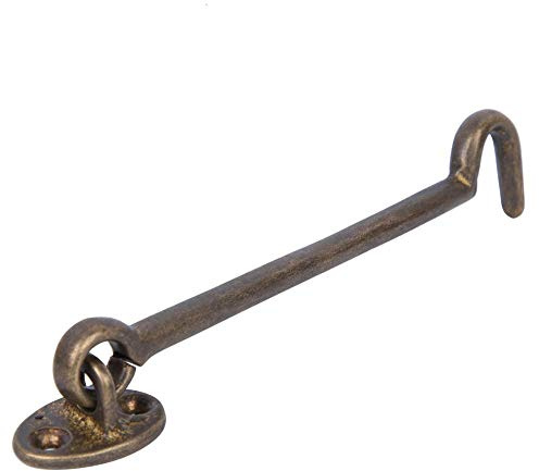Fensterriegel Windschutz Klammer im chinesischen Stil Fensterriegel Antik Messing Sicherheitsfenster Stay Hook Windschutz(Bronze)