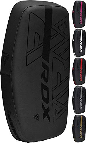 RDX Pao Boxe Thai Incurvé Bouclier de Frappe Kick boxing, MuayThai Poignée Solide, Strike Shield Pad Maya Hide Cuir Pattes d'ours pour MMA Entraînement, Arts Martiaux, Taekwondo, Sports de Combat NOIR
