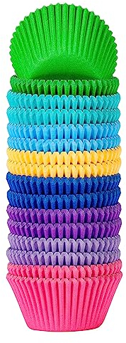 Xlloest Standard-Cupcake-Papierförmchen Regenbogenfarbe Muffin Förmchen Papier 400 Stück