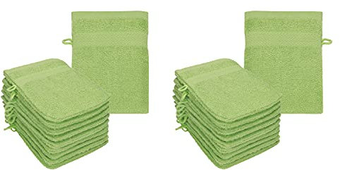 Betz 20 Stück Waschhandschuhe Waschlappen Premium Größe 16x21 cm 100% Baumwolle Farbe apfelgrün