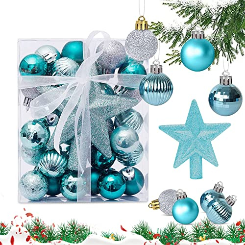 JOKILY 30 Stück Weihnachtskugeln, 3CM Weihnachtsdeko Kugeln Set, Kugeln Weihnachtsdeko, Christbaumkugeln Kunststoff, Weihnachtskugeln Ornamente, Glitzernd Matt Weihnachtsbaum Deko