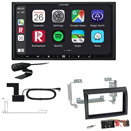 Alpine ILX-W690D 2-DIN Autoradio CarPlay Android Auto Bluetooth DAB HDMI USB passend für FIAT Ducato Facelift ab 2014 schwarz