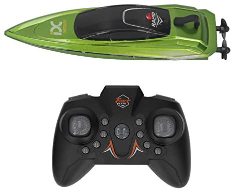 LBEC TéLéCommande Jouet Bateau TéLéCommande Bateau Haute Vitesse Double Vis Sensible 2.4GHz USB ÉTanche pour Enfants pour Creek (Vert)