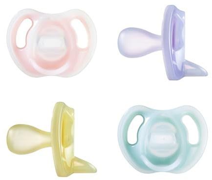 Tommee Tippee Ultra-Light Soothers, 6-18m, 4 Pack, Lightweight Dummy, Symmetrical Teat, BPA-Free Silicone, Orthodontic Design