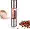 WUBAYI Pepper Mill, 2 in 1 Salt and Pepper Grinder, 304 Stainless Steel Manual Two-Head Pepper Mill, Adjustable Coarse and Fine Pepper Grinder, Refillable and Suitable for All Types of Spices