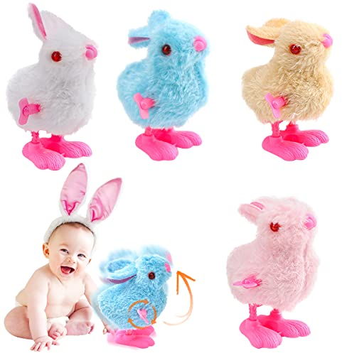 RosyFate Aufziehspielzeug Hase, 4 Stück Osterhase Spielzeug, Hase Spielzeug Für Kinder, Ostern Spielzeug Geschenk, Aufziehspielzeug Kinder, für Kleine Junge und Mädchen