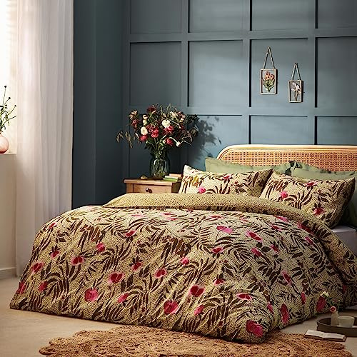 furn. Wylder Nature House Of Bloom Poppy Duvet Cover Set - Double - Sage