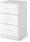 Multigot Chest of Drawers, Wooden Storage Cabinet with 3 Drawers, Modern Display Organizer Unit for Bedroom Living Room Office (High Gloss Style, 1 Pack, White)