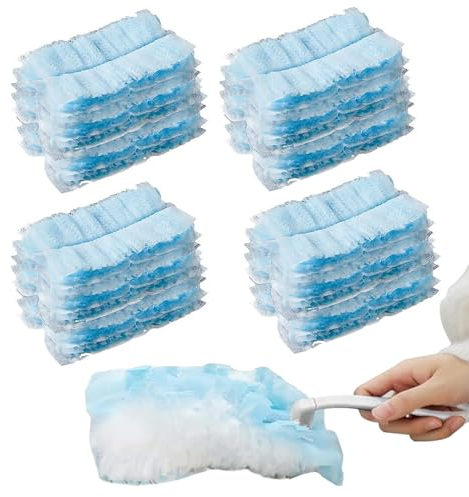 Jogoico Flash Dust Magnet Refills 20Pcs Fluffy Duster Refills Disposable Duster Heads Blue Duster Dust Refill Strong Electrostatic Duster Removal Manual Feather Duster for Cleaning Dust Dirt Hair