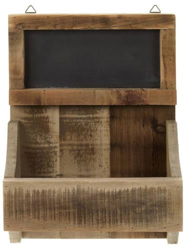 Nuvole di Stoffa Antiguo macetero o florero de pared de madera con pizarra vintage, Shabby chic Country 28x38 cm