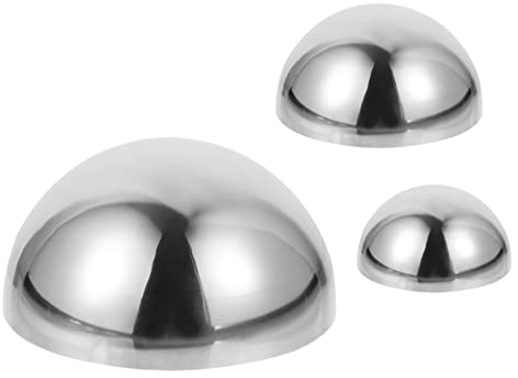 FELTECHELECTR 3Stücke Polierte Spiegel Halbkugeln aus Edelstahl Dekorative Hohle Halbkugel für Garten und Innendekoration Reflektierende Kugeln für Stilvolle Akzente