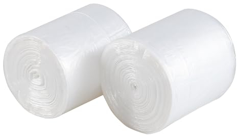 Afromy Lot de 2 rouleaux de sacs poubelle transparents de 60 l pour salle de bain