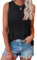 Tank Top Damen Ist Bügelfrei Ärmellose Blusen Sommer Lässiges Basic Oberteile Schwarz L