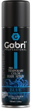 Gabri Blue Pro Temporary Color Hair Spray 150 ml - Coloration Temporaire Pour Cheveux De Couleur Bleue